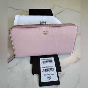 MCM Full Inclusion Leather Continental Wallet in Blush Color